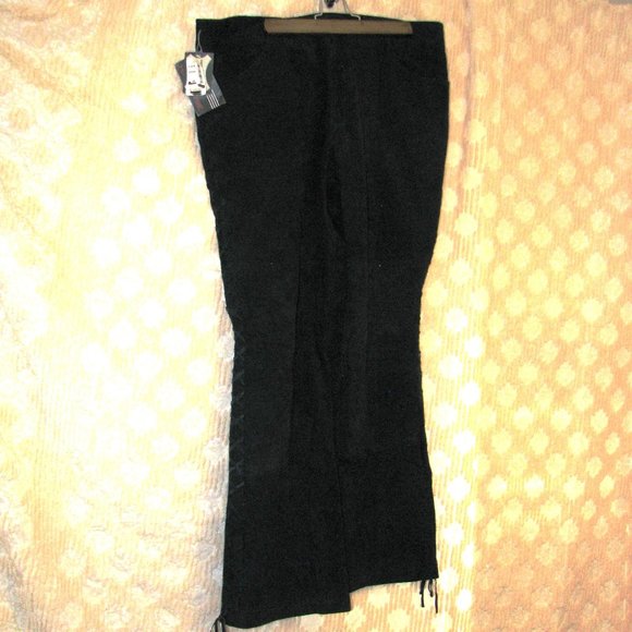 Hypo Active 100% Leather Suede Women's Black Pants Size 20 New with Tags - Picture 1 of 16